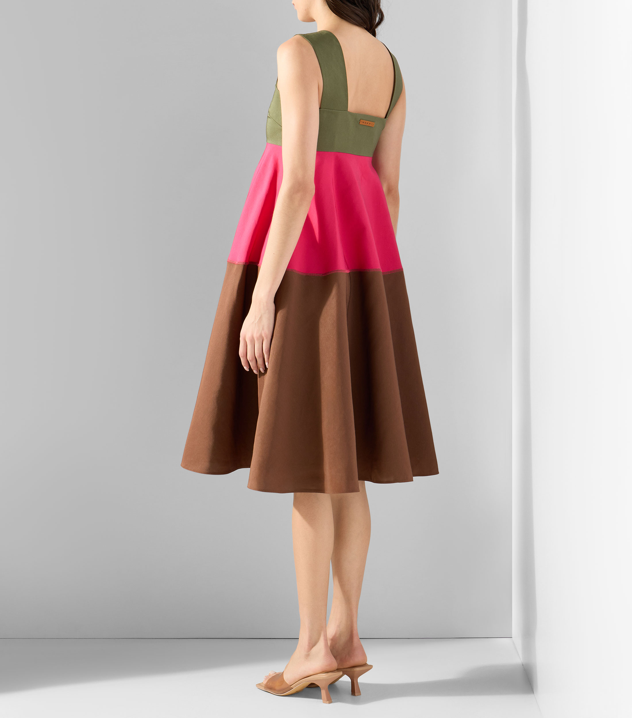 Vestido midi con franjas Mujer